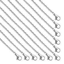 30 Pack Necklace Chains 2mm Stainless Steel Link Cable Chain 22 Inches