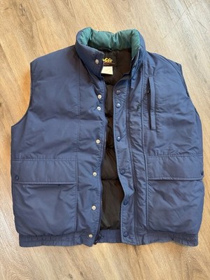 Vintage 80s 90s REI Down Vest Navy Outdoor Camping Hiking Mens M/L Puffer