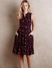Anthropologie 11  1  Tylho Shirt dress Women's Small Navy/Red Daytime Or Workwear