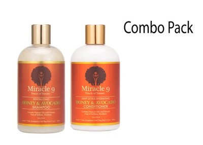 Miracle 9 Revitalizing Honey & Avocado Shampoo & Conditioner Natural Oils 12 Oz