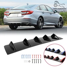 Rear Diffuser Shark Fin Bumper Lip Splitter Spoiler For Honda Accord Sedan Coupe