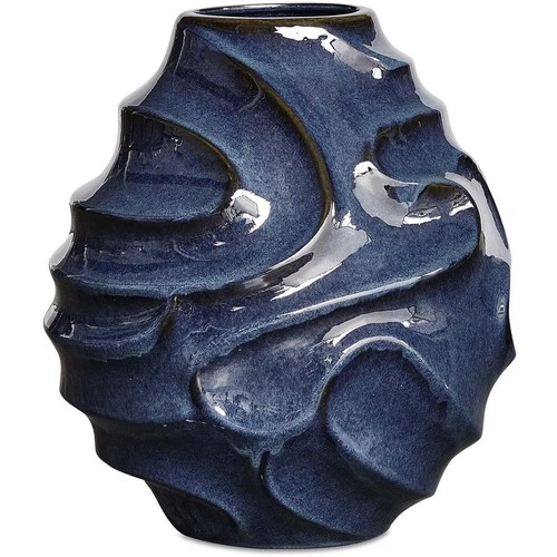 Uttermost 18285 Helix Blue Glaze Outdoor Vase - Picture 1 of 5