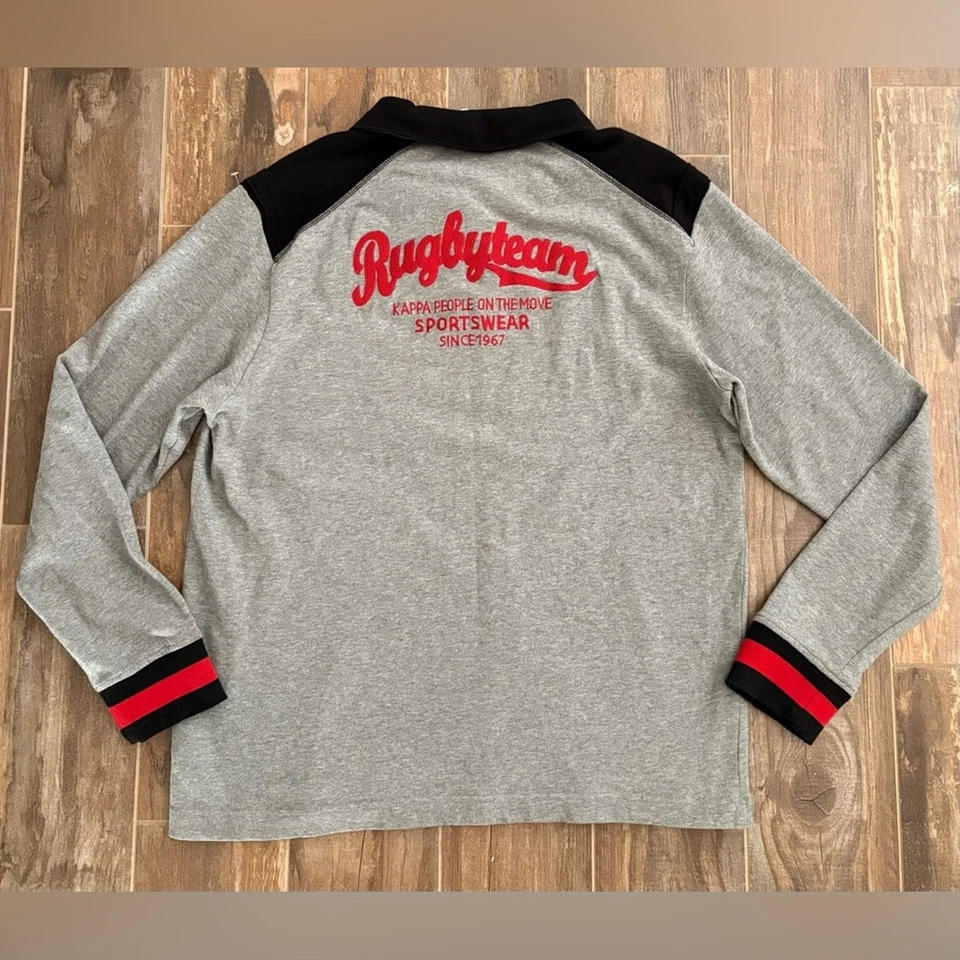 Camiseta deportiva Kappa Italia Rugby manga larga algodón cuello XXL nueva Foto 2 de 4