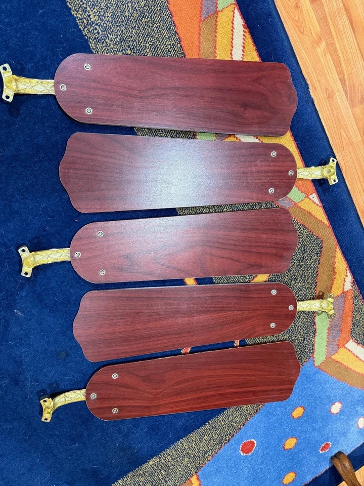 5 aspas de ventilador de techo universales reversibles - roble y cerezo (borgoña) Foto 2 de 2