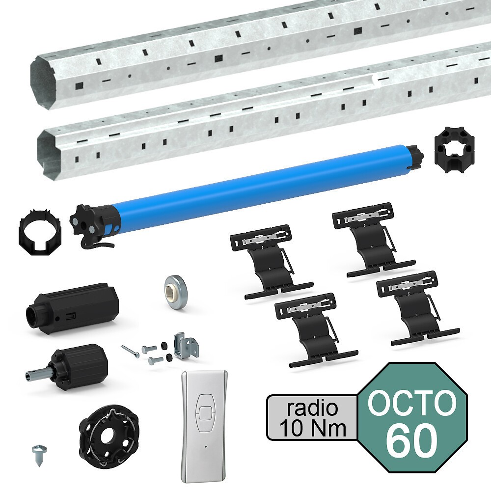 Kit motorisation radio volet roulant Octo 60mm 10Nm 20kg
