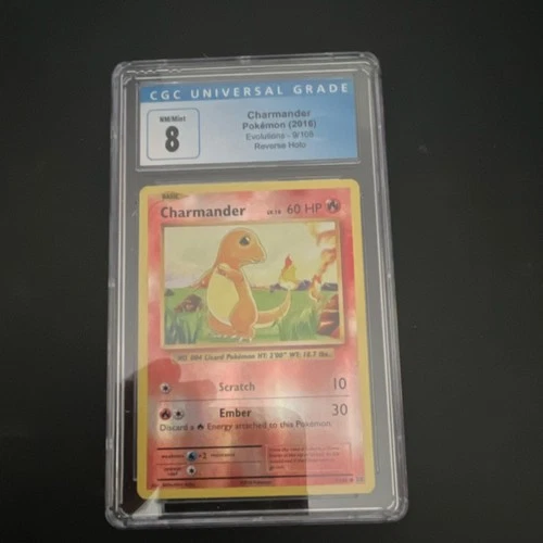CGC 8 Charmander Reverse Holo Common 9/108 Evolutions 2016 Pokémon TCG English