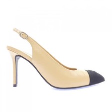 CHANEL Slingback Pumps G45737B17109 EU36.5 US6 Beige