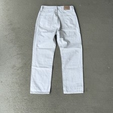 6397 Cropped White Denim Jeans Womens 26 High Rise Loose Fit