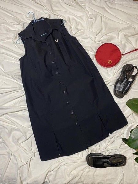 Women Fred Perry Dress Black Cotton 38 / M / 46