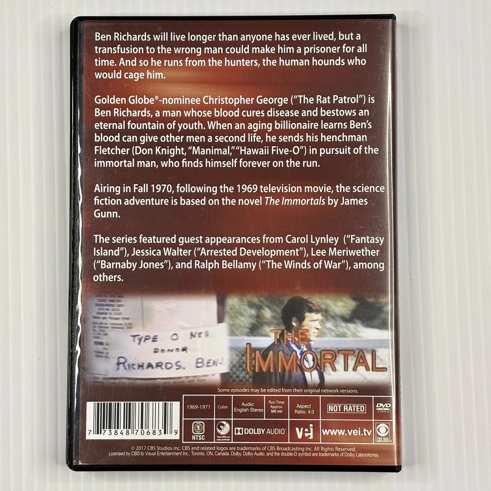 The Immortal The Complete Collection DVD Region 1 NTSC  3 Disc Tracked Postage - Image 2 of 4