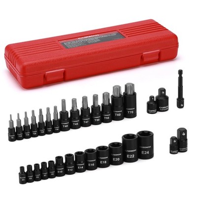 32 Piece Torx Bit and E Torx Socket Set