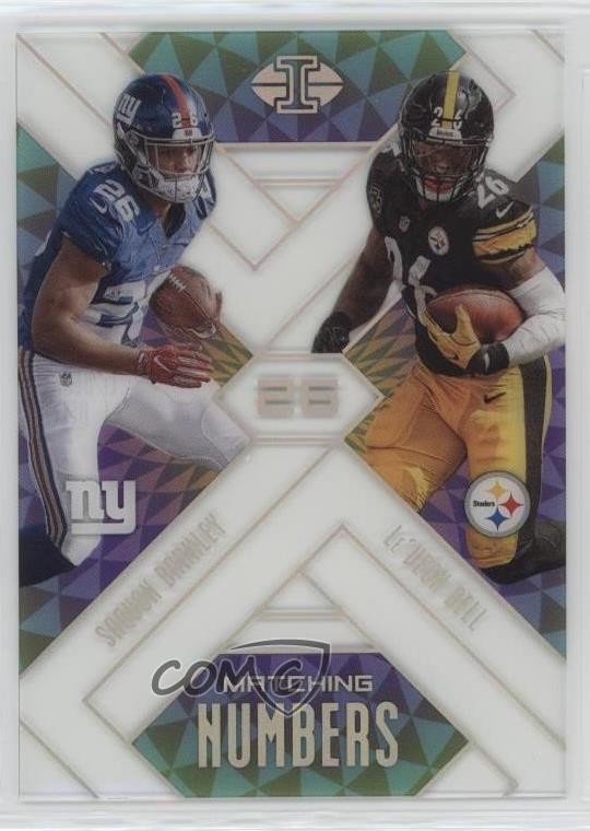 2018 Panini Illusions Matching Numbers Le'Veon Bell Saquon Barkley #12 yq6