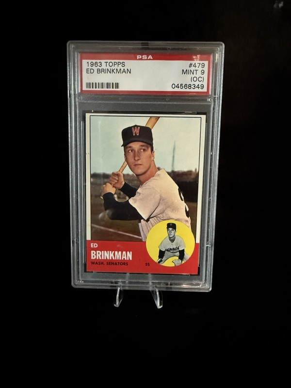 Topps 1963 Ed Brinkman #479 PSA 9 OC Rookie RC Washington Senators Semi-High
