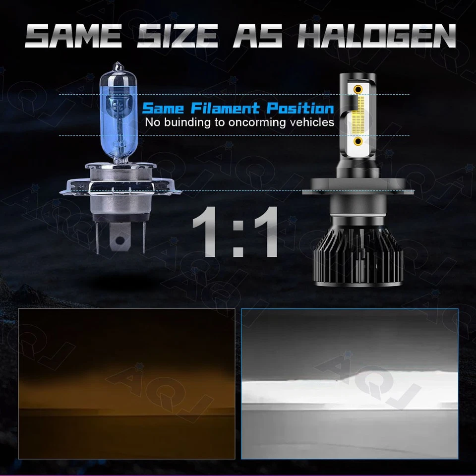 Pair 5x7" 7x6" Headlights High/Low Beam 6000K White For Dodge Omni 1978-1990 — 第 3/4 张图片