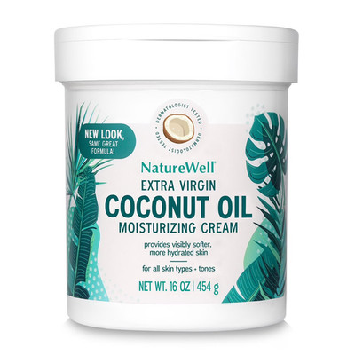 NatureWell Extra Virgin Coconut Oil Moisturizing Cream, (16 oz.) FAST SHIPPING