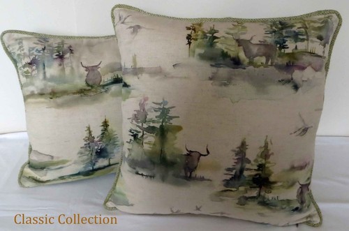 VOYAGE "CALEDONIAN FOREST"-HANDMADE PIPED CUSHION COVER- CHOICE OF SIZES - Picture 7 of 15