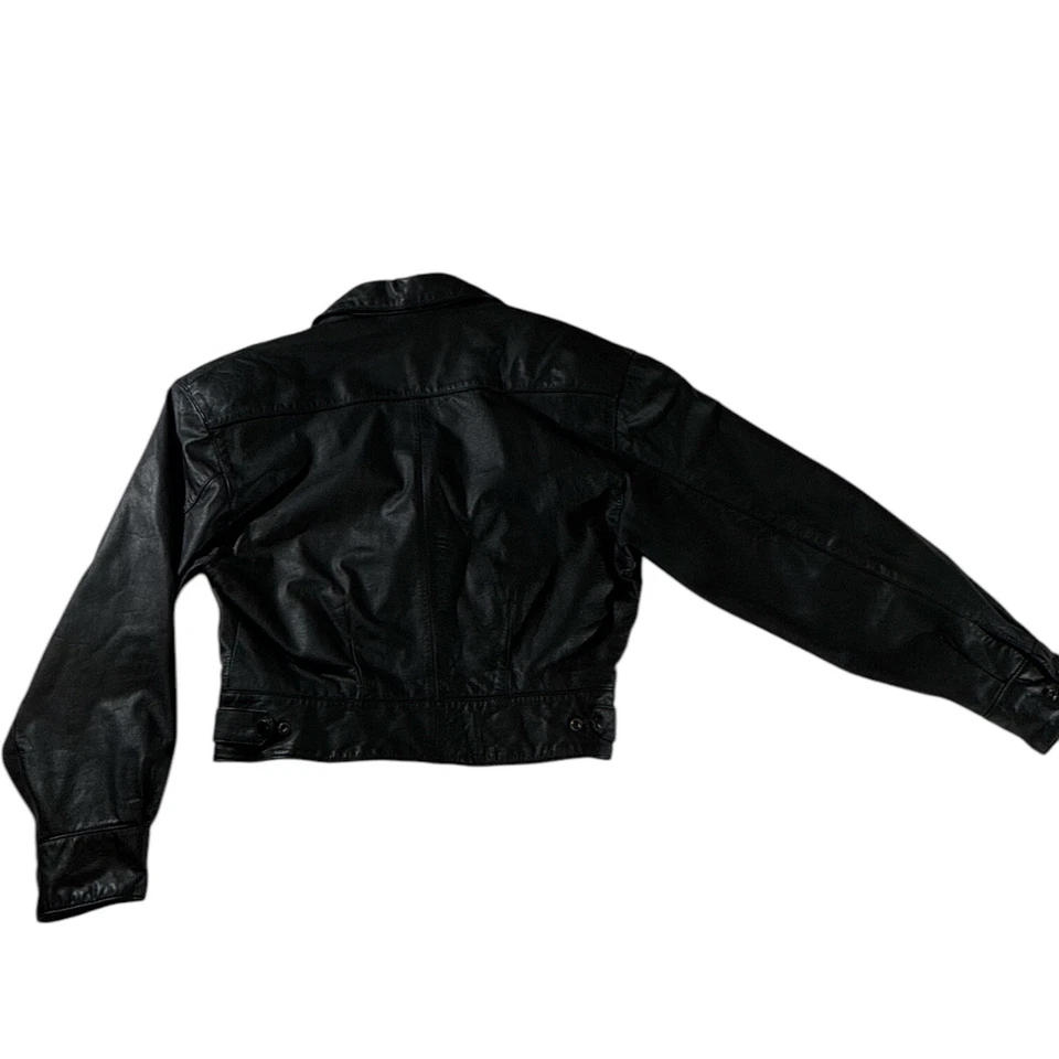 Chaqueta negra de cuero Wilson vintage Foto 2 de 4