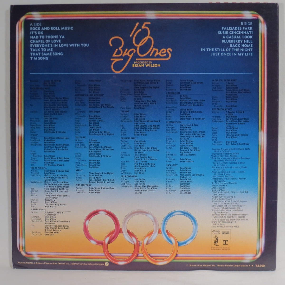 BEACH BOYS 15 Big Ones 1976 Japan 1st issue LP NM insert & OBI