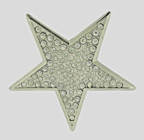 Star Belt Buckle Western Cowgirl Women Men Rodeo Bling Silver Metal Rhinestone - Picture 5 of 8