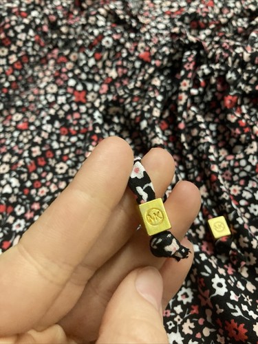 michael kors schwarz weiß rosa blumengold kettenkleid m (c) - Bild 2 von 5