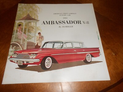 1961 RAMBLER AMBASSADOR BROCHURE / BIG 12 x 12 Inch '61 AMC SALES CATALOG