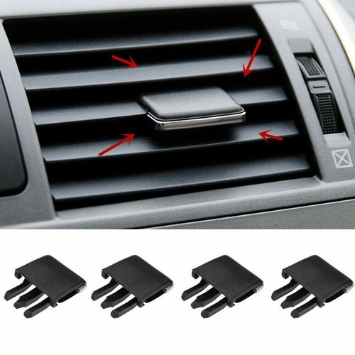 4x Car Auto Air Conditioning Vent Louvre Blade Adjust Slice Clip Universal Black - Picture 1 of 12