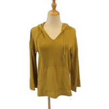 Nike Dri Fit Mustard Olive Hoodie Pullover XS Loose Fit Yoga Lounge