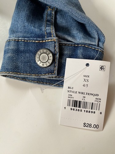 Looney Tunes Tweety Bird Girl’s XS 4-5 Denim Blue Jean Jacket New - Picture 10 of 12
