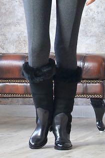 Corso Roma Brown Leather Shearling Riding Boots 6.0US, Mid/Short, Used Excellen