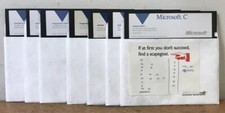 Set Lot 7 Vtg 1989 Microsoft C for IBM PCs Compatibles Floppy Disks Software