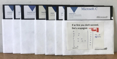 Set Lot 7 Vtg 1989 Microsoft C for IBM PCs & Compatibles Floppy Disks Software