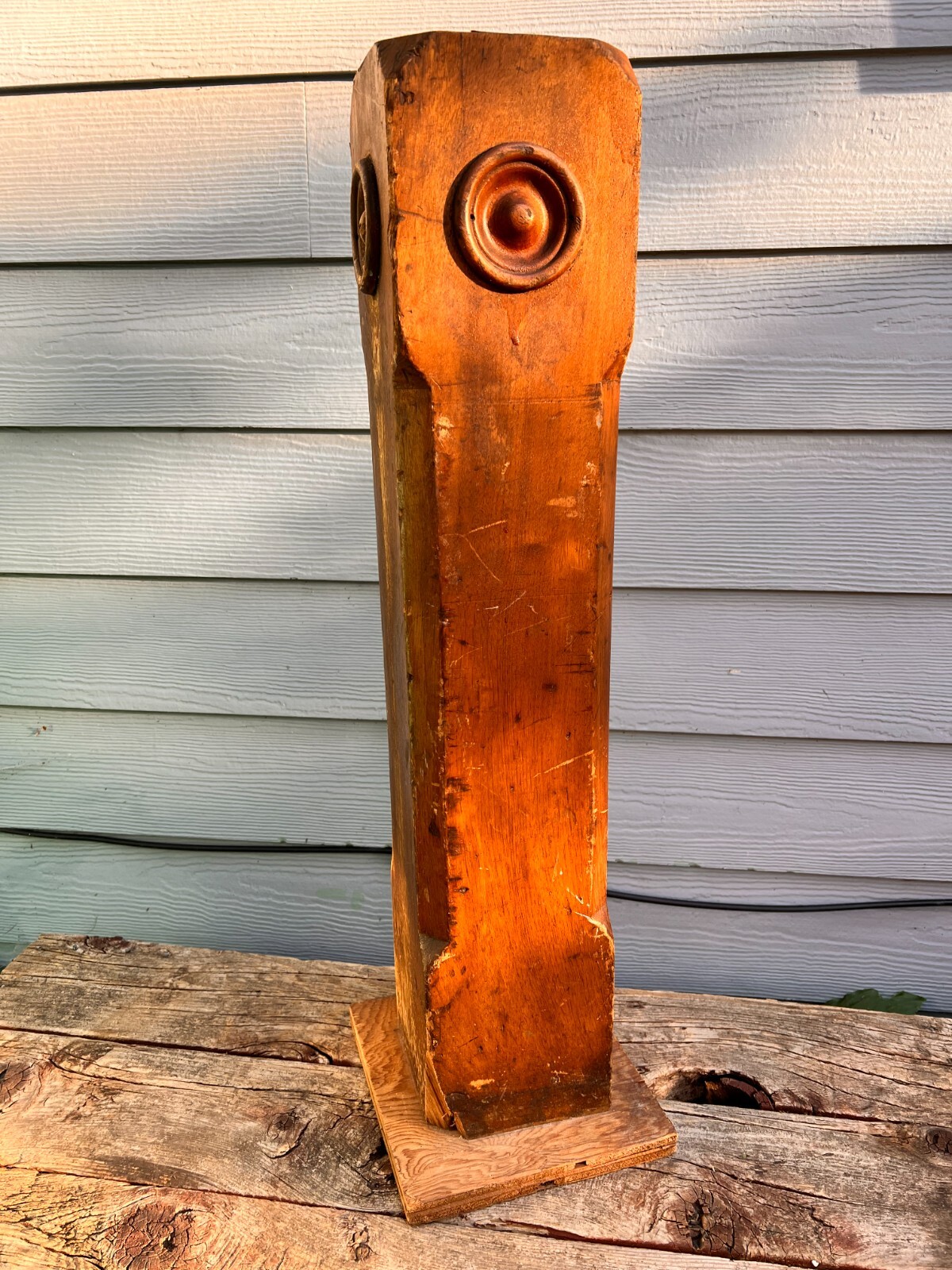 Vintage Wood Newell Post Architectural Antique Plant Stand Pedestal