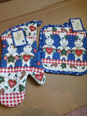 Pillsbury Doughboy''Holiday Bake off''Pot Holder &kitchen Mitt 1999 New 