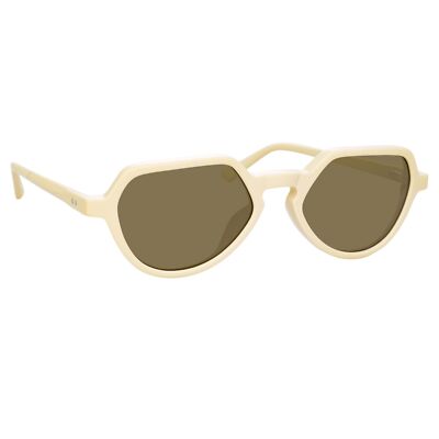 Dries Van Noten eckige khakifarbene Sonnenbrille für Herren DVN183C4SUN
