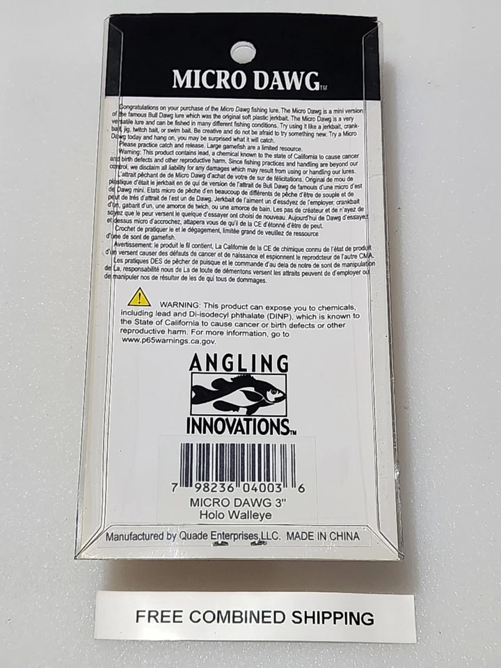 Angling Innovations Micro Dawg Soft Plastic 3" Swimbait Holo Walleye New - Image 3 of 3