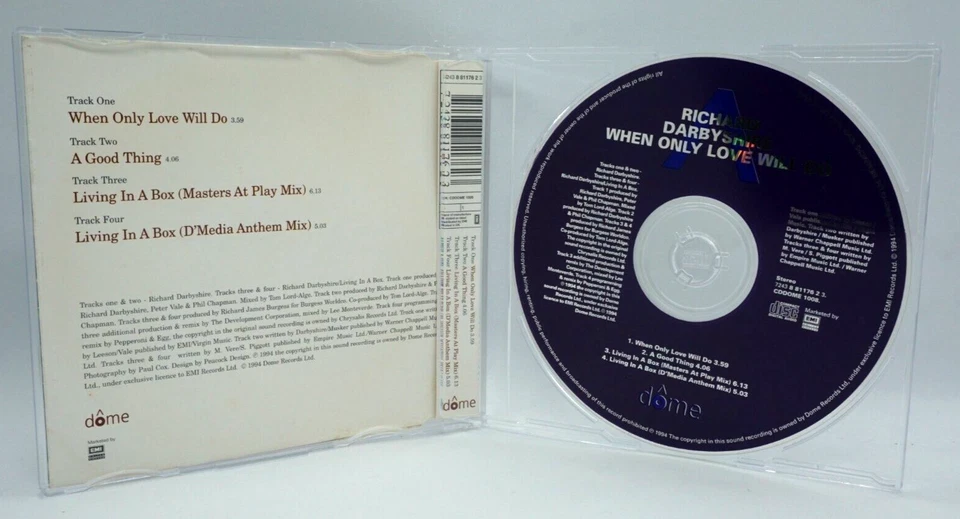 Richard Darbyshire : When Only Love Will Do (4 track CD Single) - Image 2 of 2