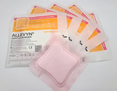 Pack of 5 - ALLEVYN Gentle Border Foam Dressing 10x10cm - Waterproof & Gentle