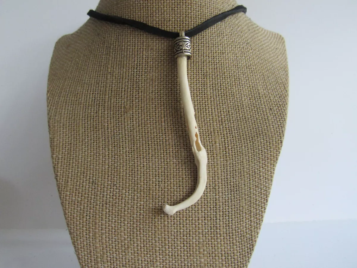 Raccoon Penis Bone Necklace Broken Healed Love Bone Boho Jewelry Baculum N3166
