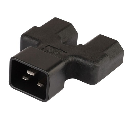 C20 to C21, IEC320 C20 Male to Dual 2xC21 Female Power Splitter Adapter - Zdjęcie 4 z 5