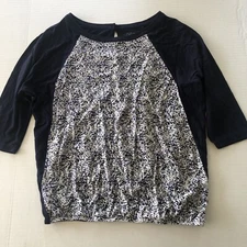 Loft Blue White Print Top Sz XS A1304