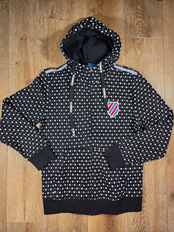 Sudadera con Capucha K-Swiss Cremallera Para Hombre S Béisbol Estampado Completo Cremallera Completa Rara Sudadera Foto 2 de 4