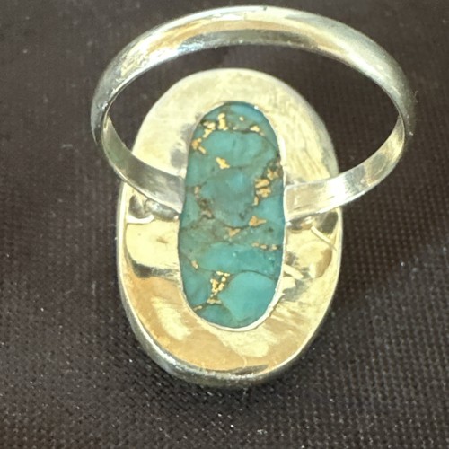 Anillo Navajo Nativo Mohave Plata de Ley Azul Turquesa Talla 7 18241 - Imagen 6 de 14