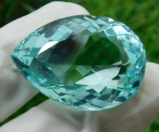 AAA Large Aquamarine 205.45 Ct. Faceted Pear Cut Loose Gemstone New Year Sales