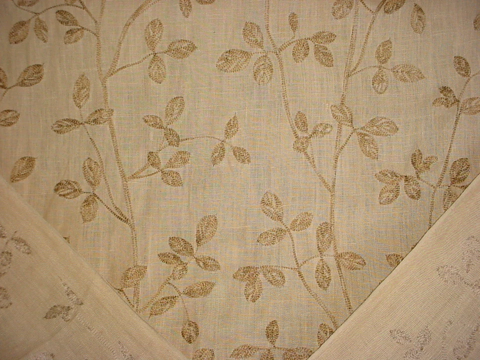 4Y Kravet Couture 8749 Embroidered Linen Leaf Harvest Upholstery Fabric - Image 4 of 4