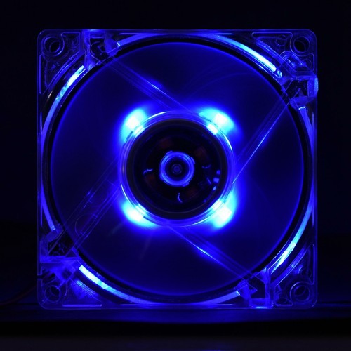 (blue)80mm PC Case Fan - LED Light 12V 4Pin Chassis Cooling Fans - Fast - Picture 3 of 3