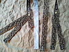 Civil War SALE SALE Suspenders BROWN GOLD VINES Sewn Period Hand Crank Machine