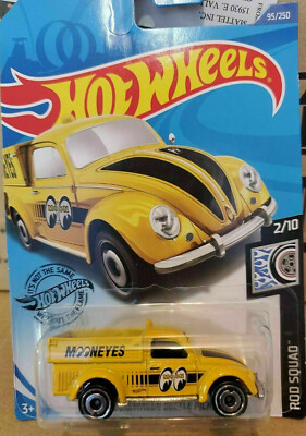 HOT WHEELS VW KÄFER BUG '49 PICKUP MOONEYES 2017 US LONG CARD (gelb/yellow) 6 cm