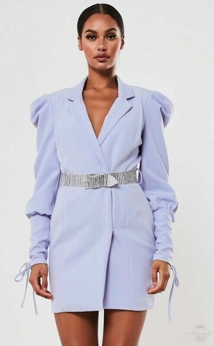 Abito Blazer Missguided Peace and Love Lilla con Cintura Impreziosita - (Senza Cintura) - Foto 2 di 10