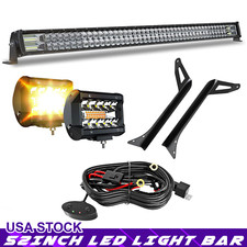 52 Inch Led Light Bar 4 Pods Mounting Brackets For 1987-1995 Jeep Wrangler Yj