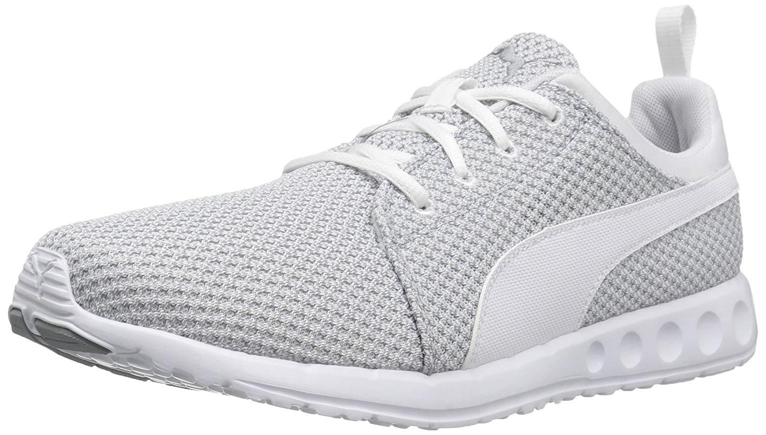 PUMA Men’s Carson Knitted Cross-Trainer Athletic Shoe Size 9.5 Color White & Gra